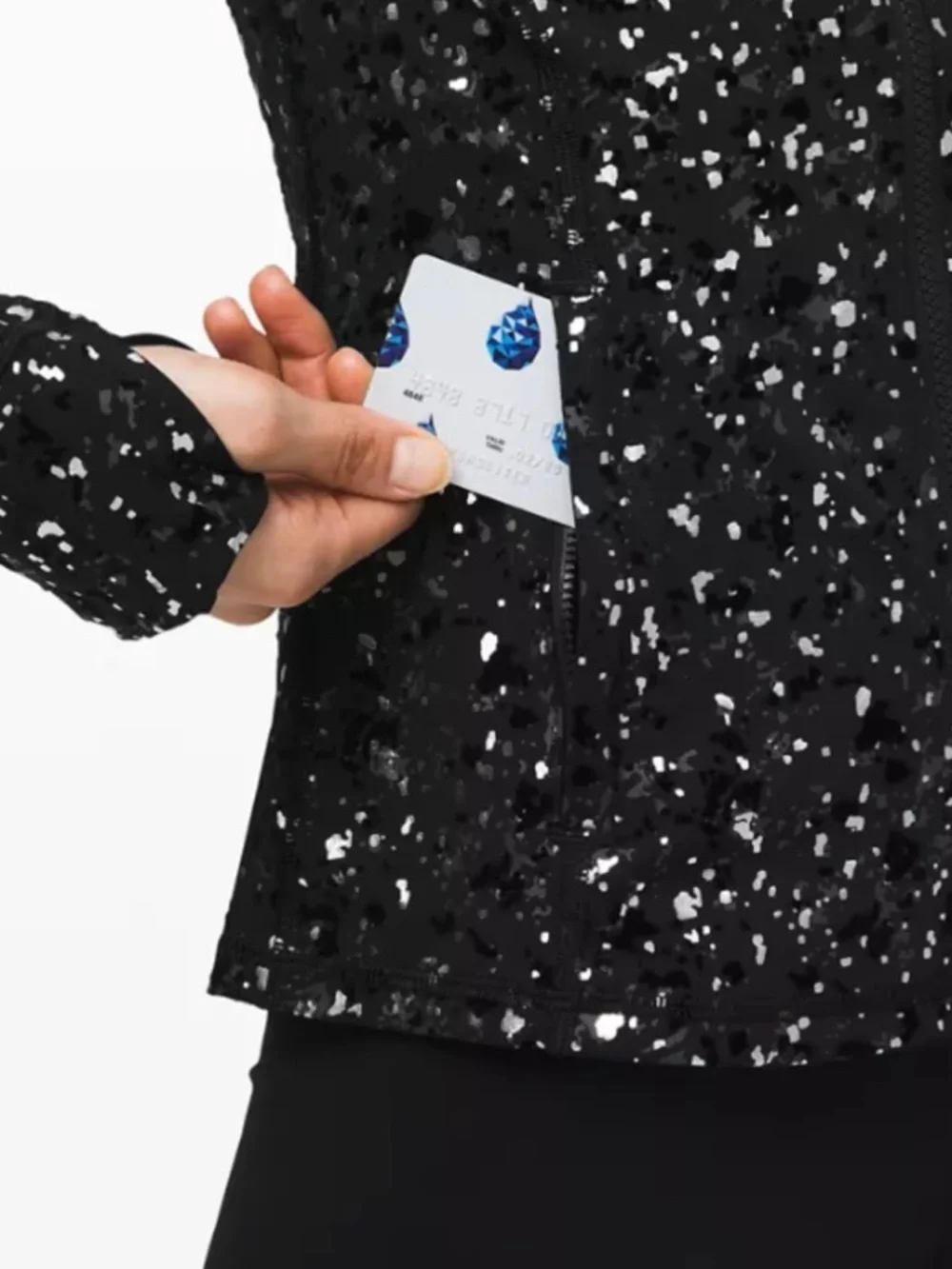 Lululemon Define Jacket Special Edition Speckle Shine Black Deep Silver Size 6 - Picture 4 of 5